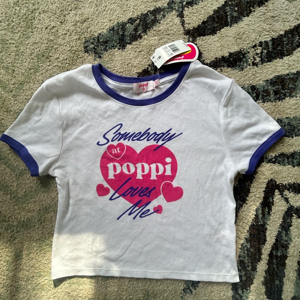 Target White and Pink Short Sleeve Tee with Heart Design